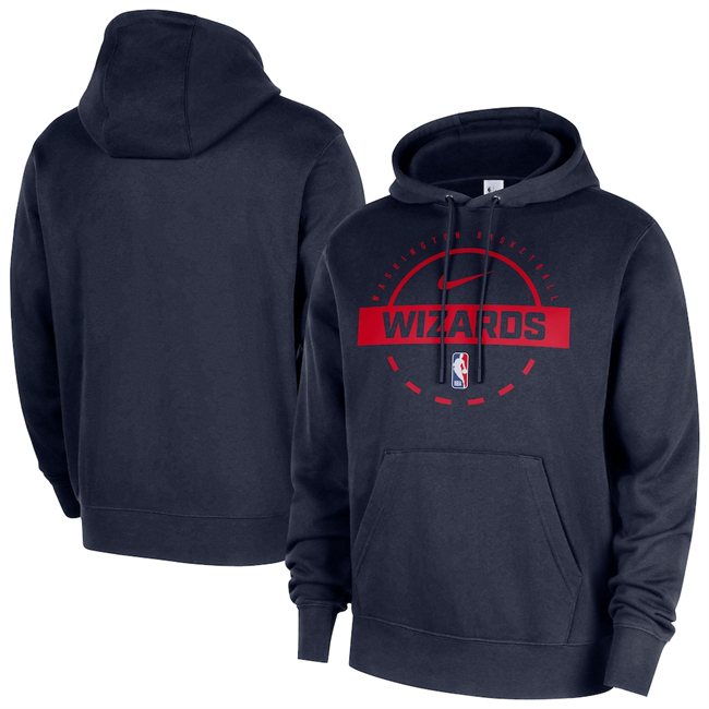 Men's Washington Wizards Navy 2025/26 Practice Club Pullover Hoodie
